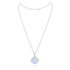 ¡®Dream¡¯CLOVER SILVER CHALCEDONY BIG CLOVER NECKLACE