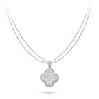 ¡®Dream¡¯CLOVER 25MM SILVER FULL DIAMOND BIG CLOVER NECKLACE