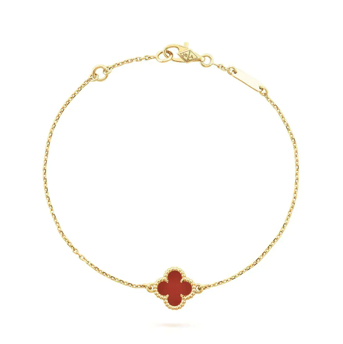 ¡®Dream¡¯CLOVER  CARNELIAN SINGLE FLOWER BRACELET