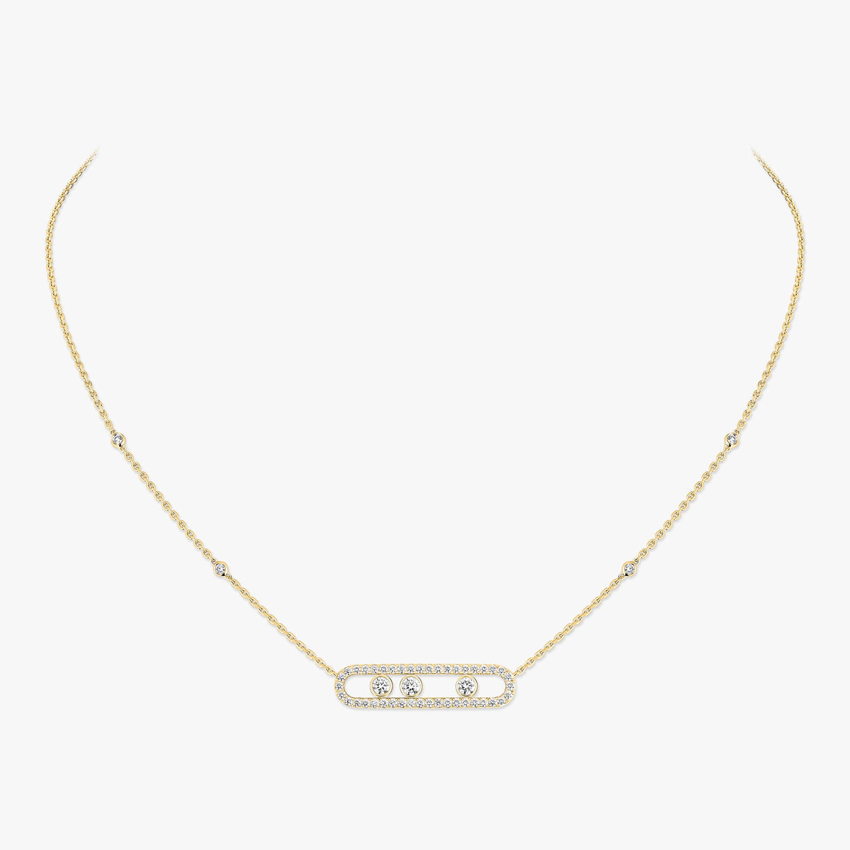 [Dream ] Move Pave_ Rose Gold Diamond Necklace