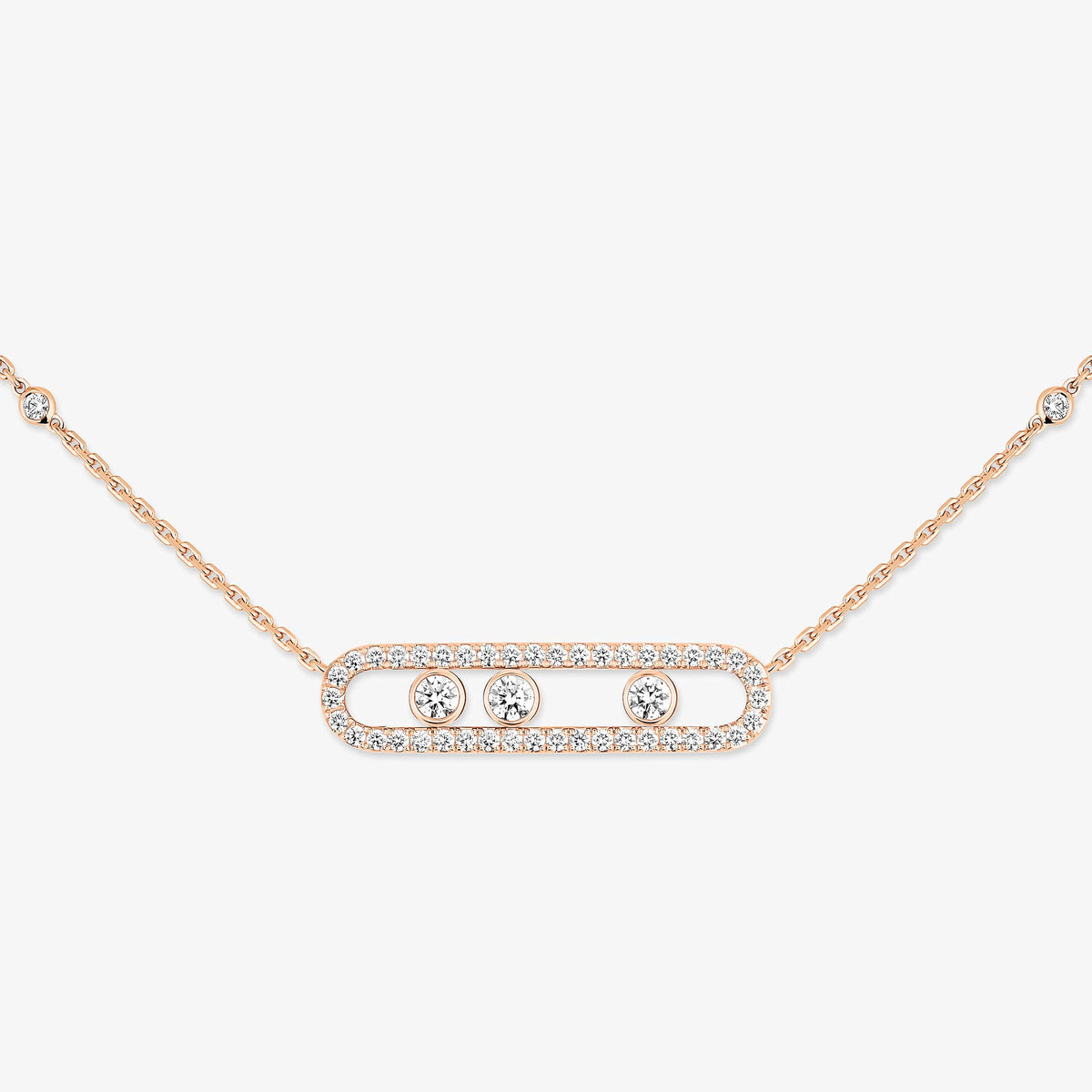 [Dream ] Move Pave_ Rose Gold Diamond Necklace