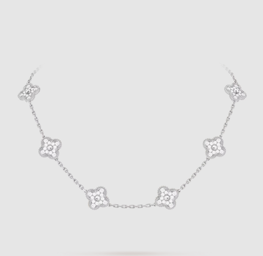 [¡®Dream¡¯]CLOVER 10 MOTIVE VOLL BESETZTE DIAMANTENHALSKETTE