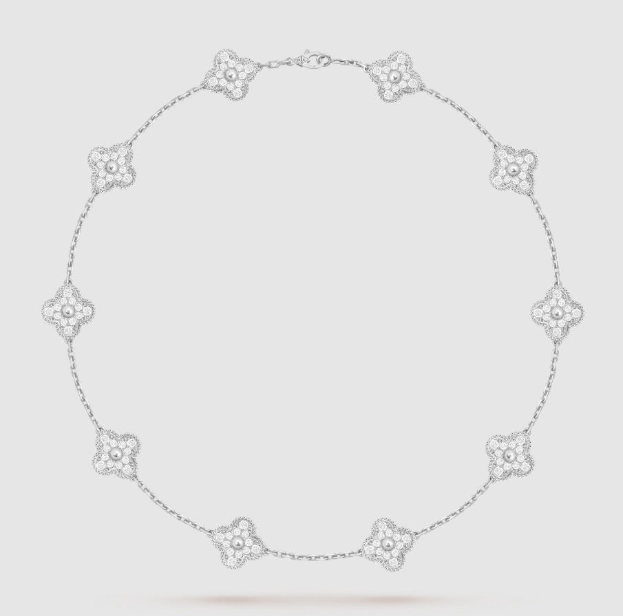 [¡®Dream¡¯]CLOVER 10 MOTIVE VOLL BESETZTE DIAMANTENHALSKETTE