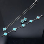 ¡®Dream¡¯CLOVER 1 DIAMOND BLUE SKY SILVER EARRINGS