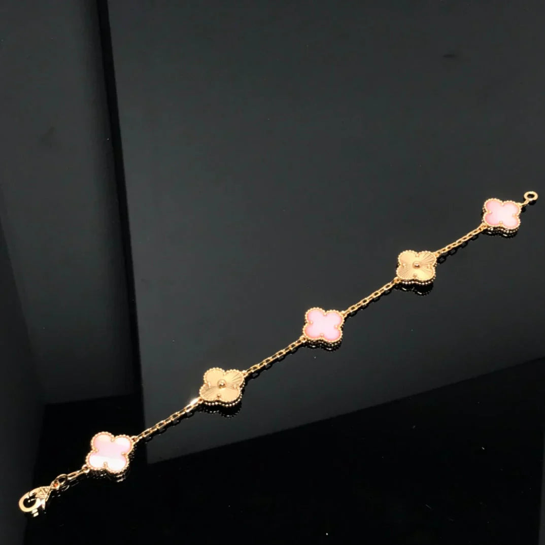 [Dream]New  CLOVER 5 MOTIFS  PINK MOP BRACELET COLLECTION