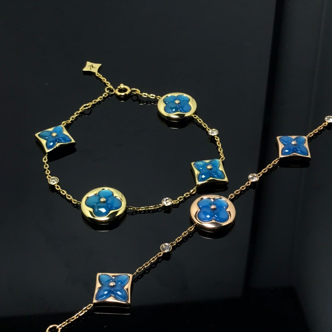 ¡®Dream¡¯STAR AND SUN 4 MOTIF BLUE BRACELET