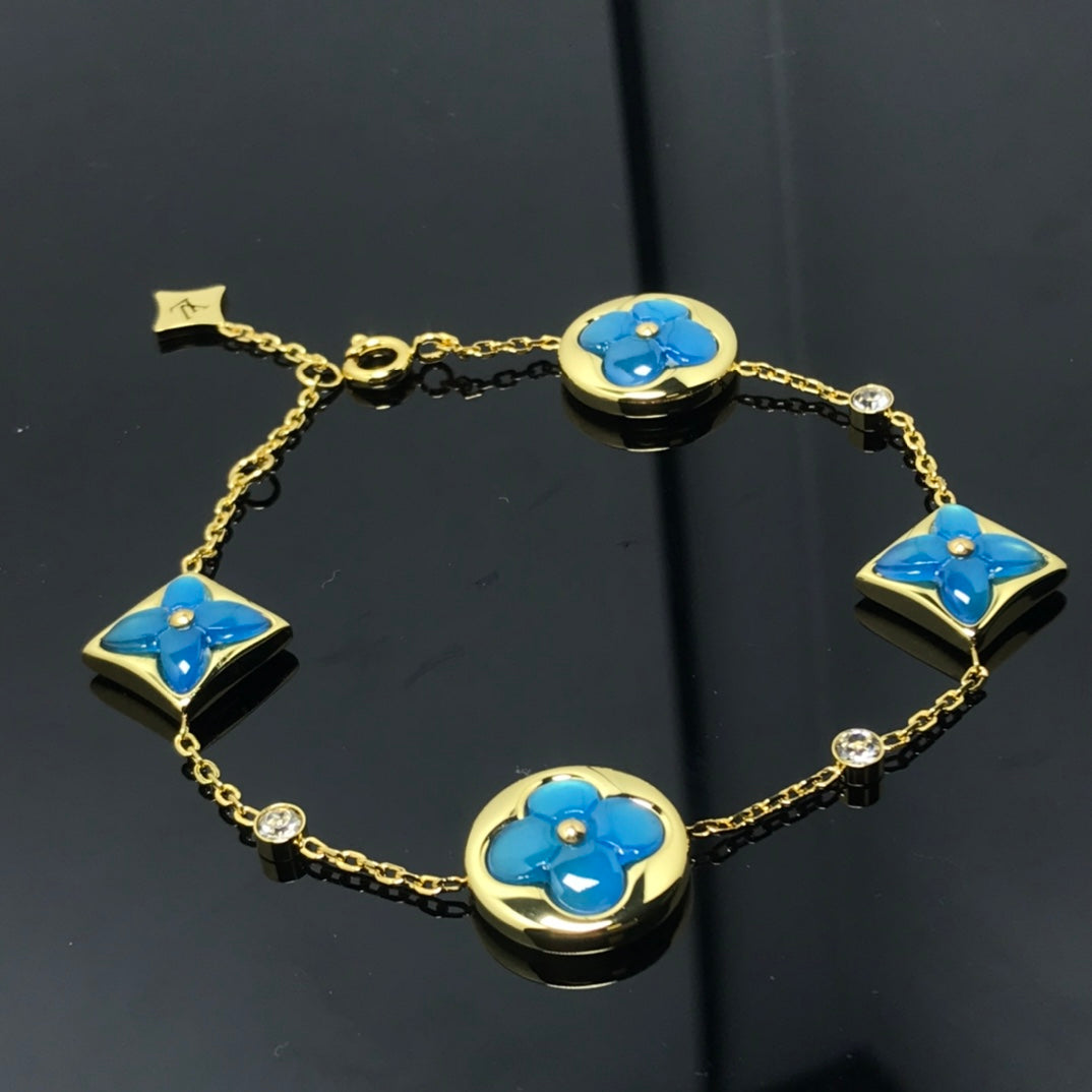 ¡®Dream¡¯STAR AND SUN 4 MOTIF BLUE BRACELET