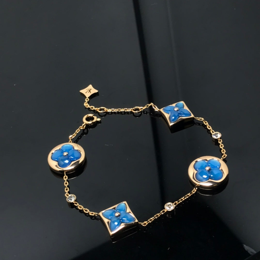 ¡®Dream¡¯STAR AND SUN 4 MOTIF BLUE BRACELET