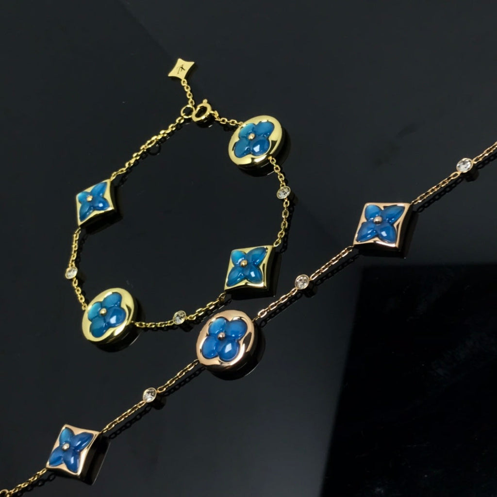 ¡®Dream¡¯STAR AND SUN 4 MOTIF BLUE BRACELET