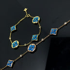 ¡®Dream¡¯STAR AND SUN 4 MOTIF BLUE BRACELET