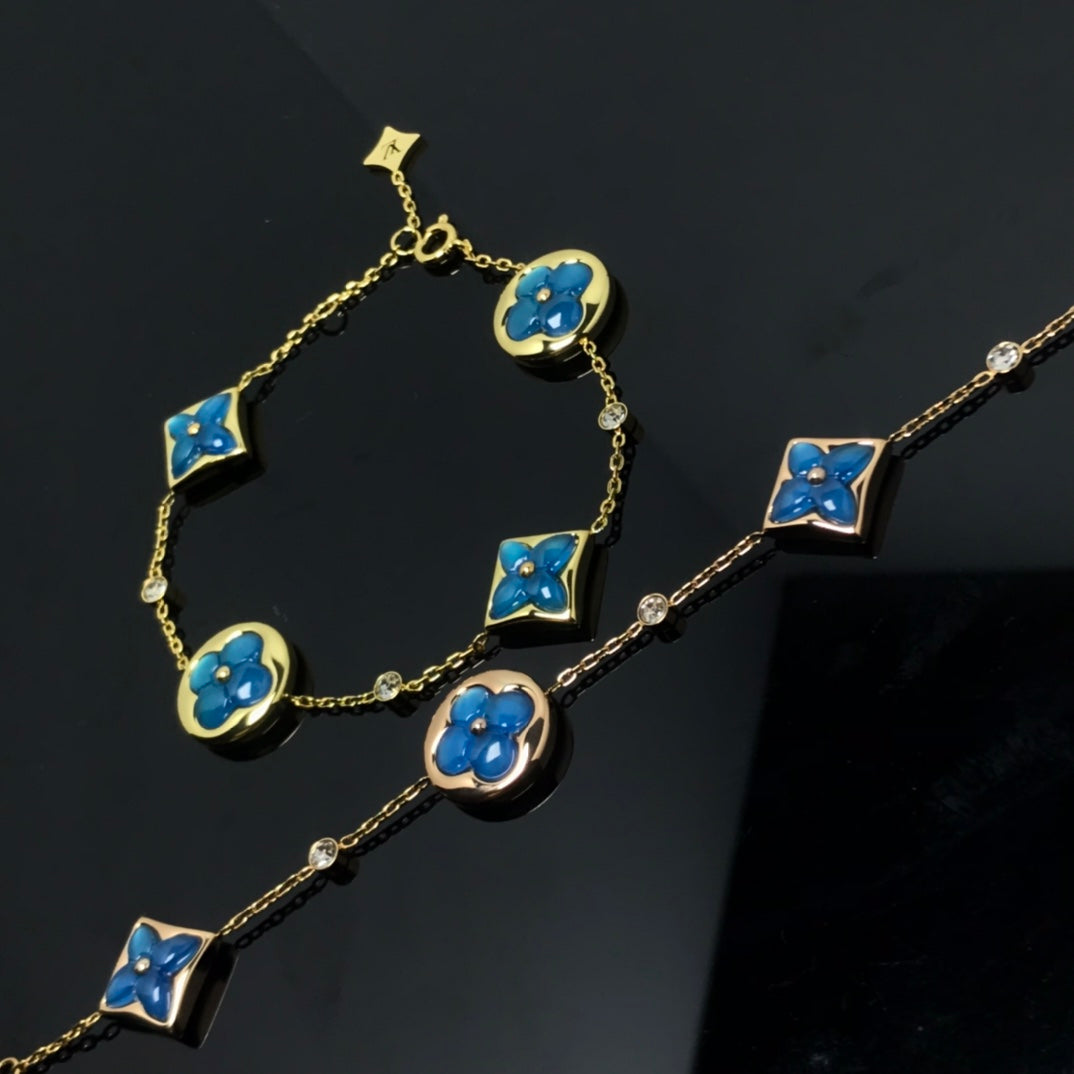 ¡®Dream¡¯STAR AND SUN 4 MOTIF BLUE BRACELET