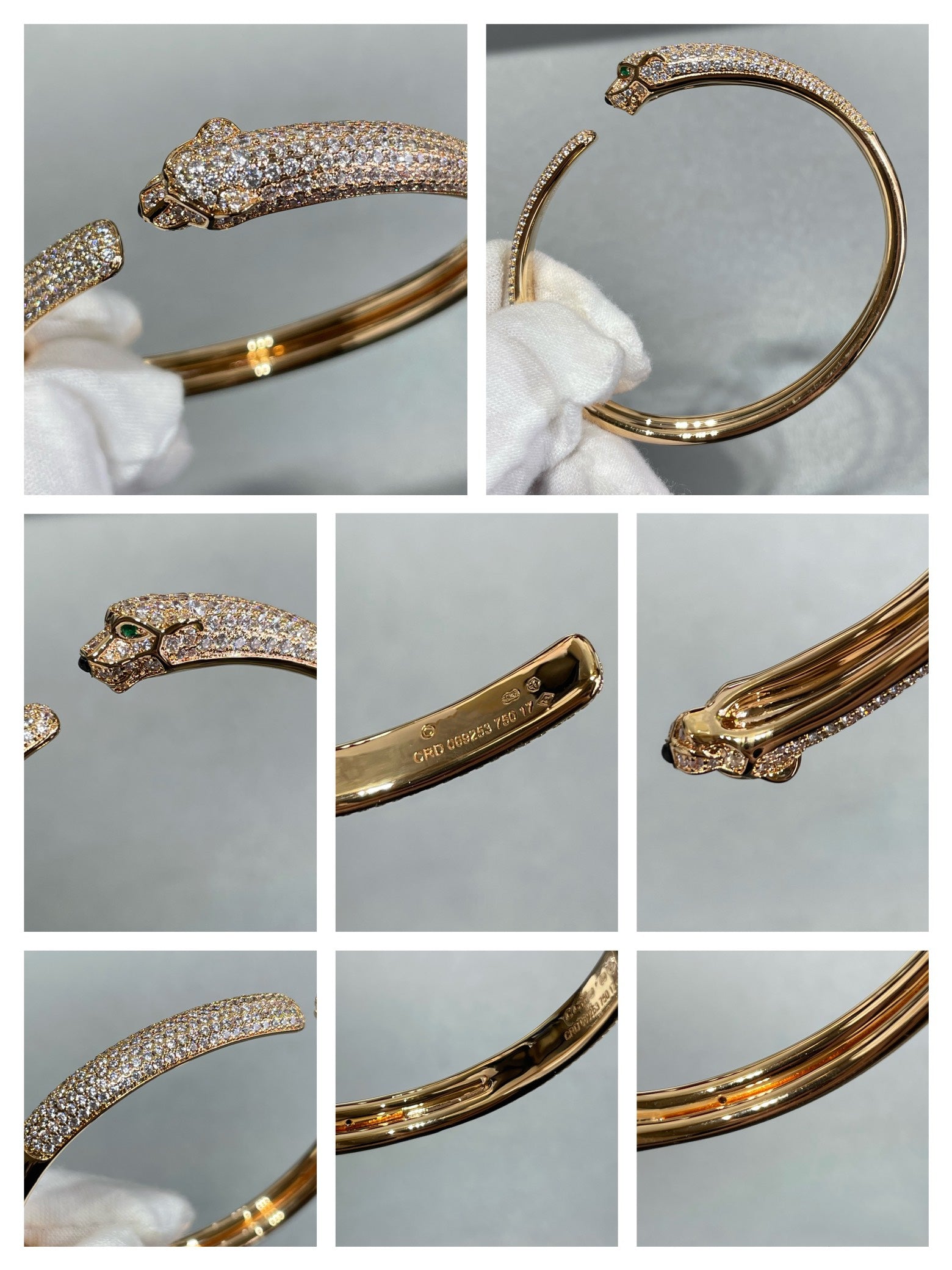 ¡®Dream¡¯PANTHERE FULL DIAMOND OPEN BRACELET