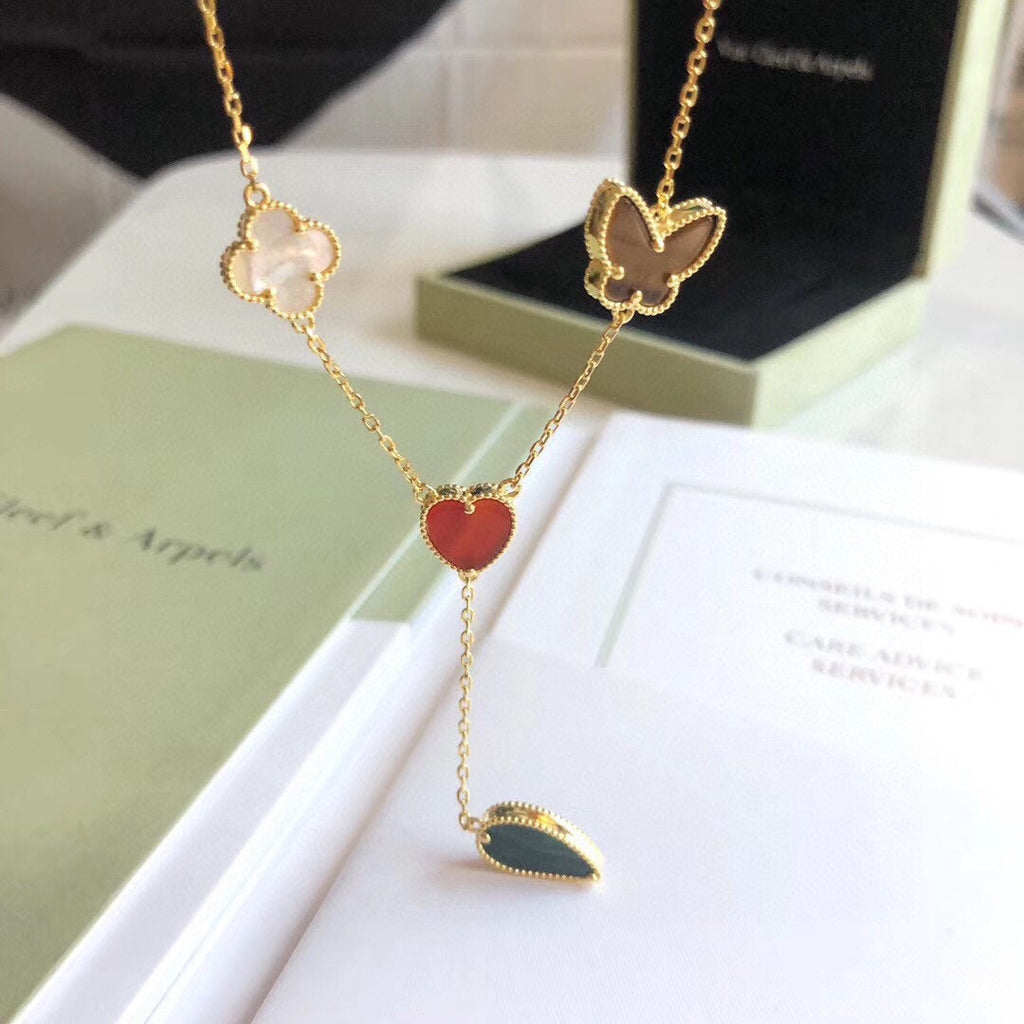 „Dream“ LUCKY SPRING 4 MOTIVE ROSÉGOLD HALSKEТTE