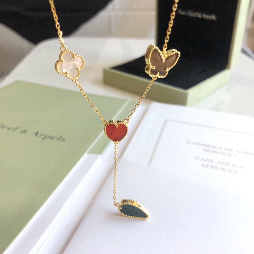„Dream“ LUCKY SPRING 4 MOTIVE ROSÉGOLD HALSKEТTE
