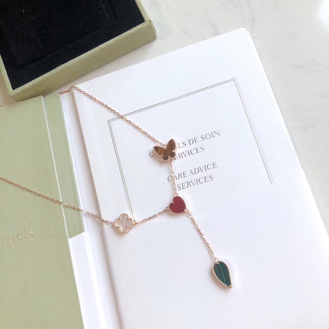 „Dream“ LUCKY SPRING 4 MOTIVE ROSÉGOLD HALSKEТTE