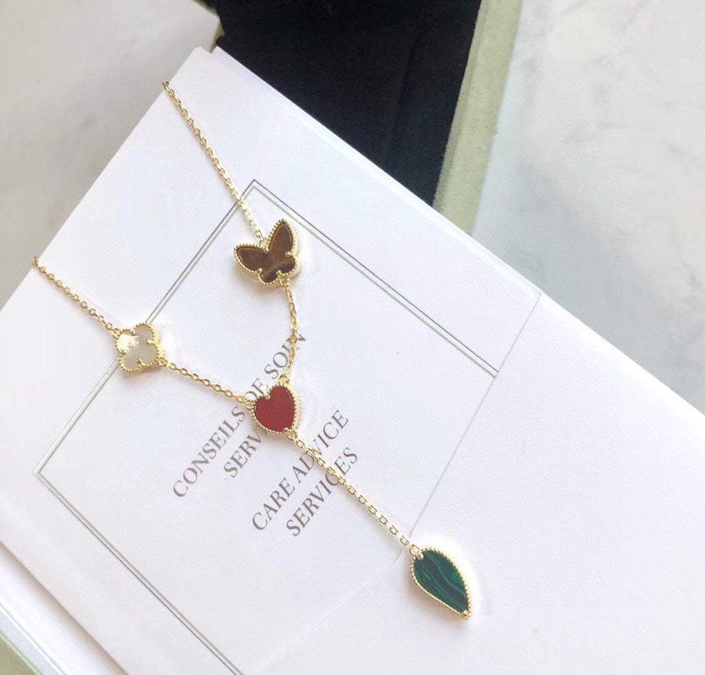 „Dream“ LUCKY SPRING 4 MOTIVE ROSÉGOLD HALSKEТTE
