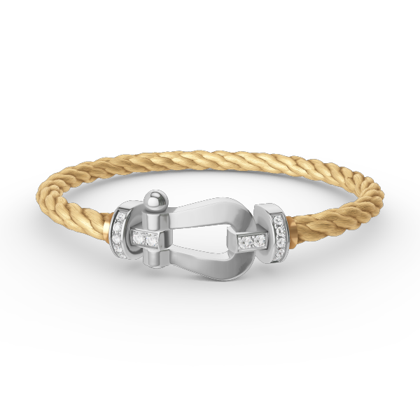 ¡®Dream¡¯FORCE LARGE HORSESHOE HALF DIAMOND BRACELET SILVER