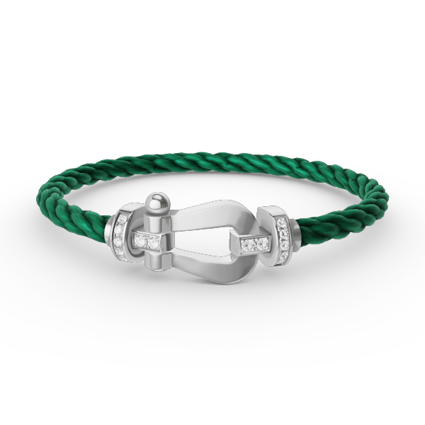¡®Dream¡¯FORCE LARGE HORSESHOE HALF DIAMOND BRACELET SILVER