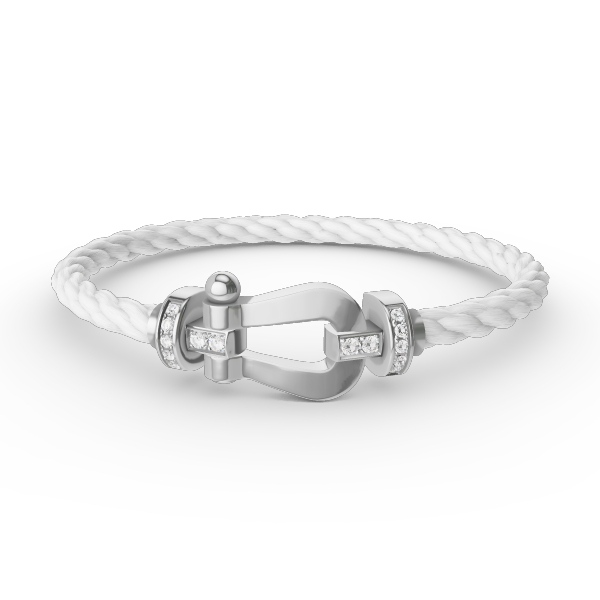 ¡®Dream¡¯FORCE LARGE HORSESHOE HALF DIAMOND BRACELET SILVER