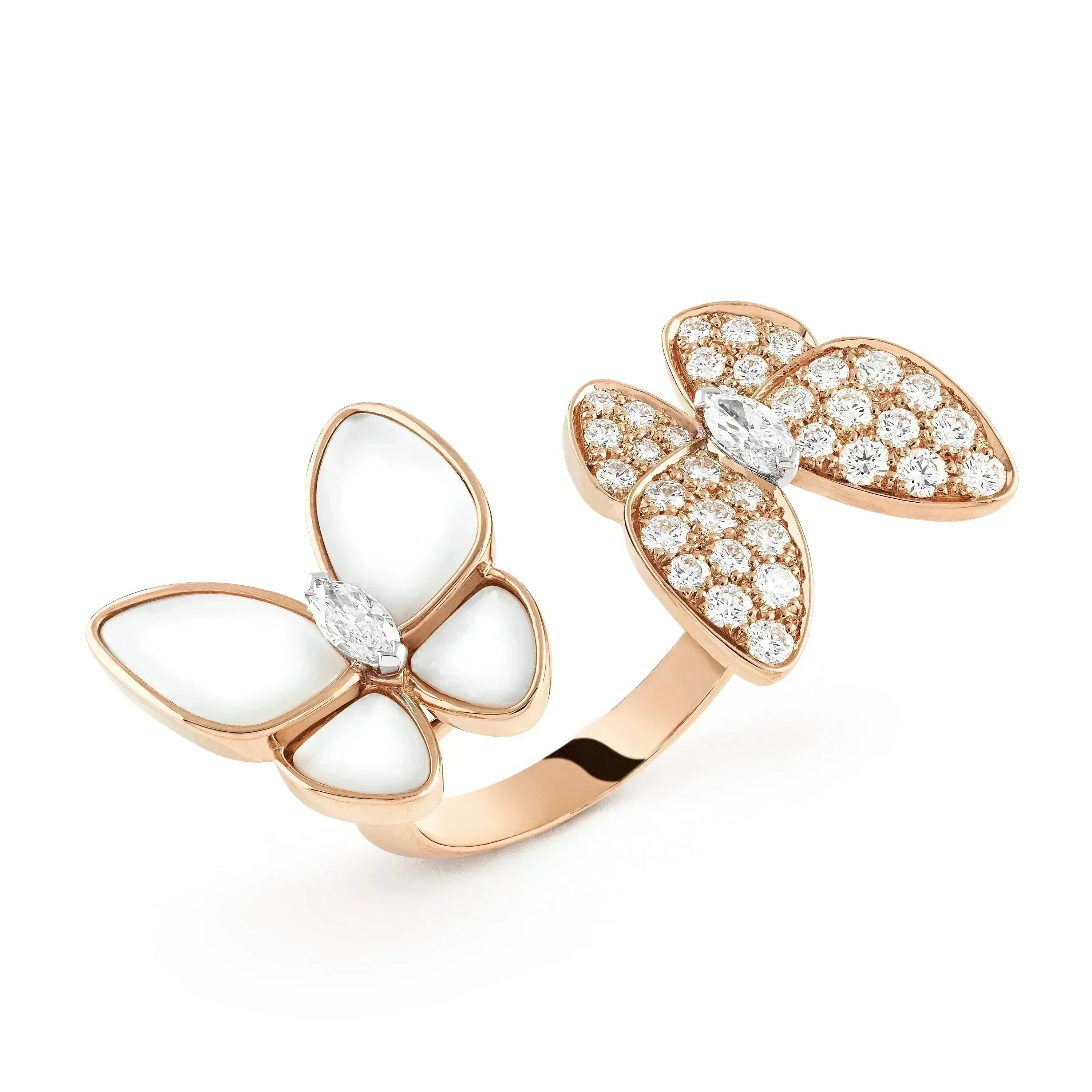 ¡®Dream¡¯TWIN BUTTERFLY DIAMOND MOP RING